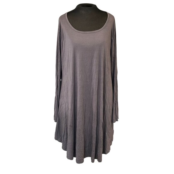 JollieLovin Gray or black Long Sleeve Tunic Dress Womens Plus Size 3X - Picture 1 of 10